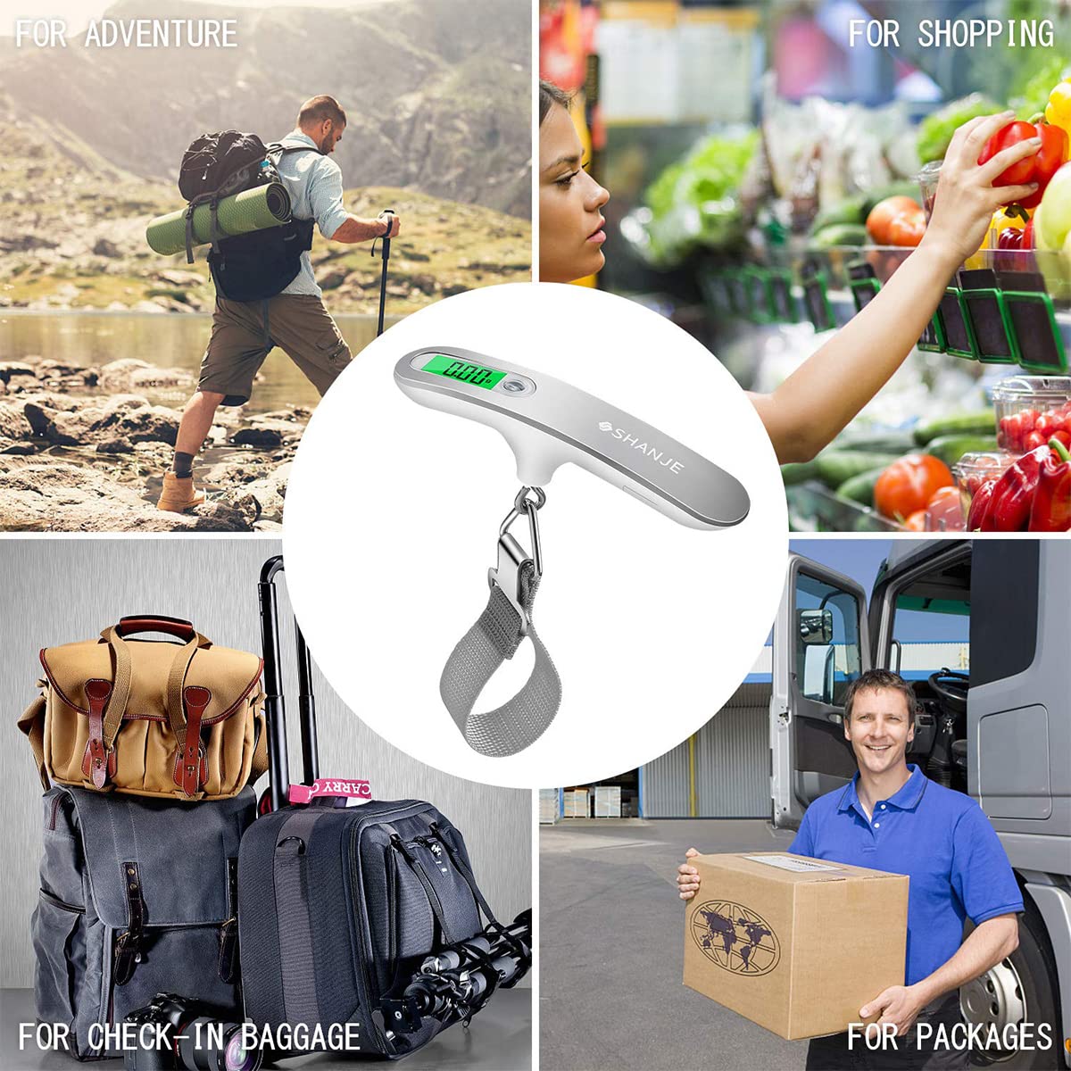 HASTHIP Stainless Steel Travel Scale Suitcase Scale with Strong Straps and Backlit, Luggage Weight Scale Portable, Digital Luggage Scales for Flights, Travel, Home (Load Capacity 50kg) HASTHIP Stainless Steel Travel Scale Suitcase Scale with Strong Straps and Backlit, Luggage Weight Scale Portable, Digital Luggage Scales for Flights, Travel, Home (Load Capacity 50kg)